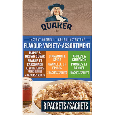 Quaker Instant Oatmeal, Variety Pack, 1.51 oz., 8 PK