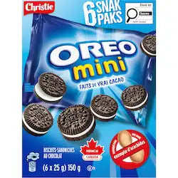 OREO Chocolate Sandwich Mini Cookies, 2.4 oz., 6 PK