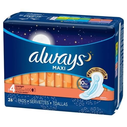 MAXI OVERNIGHT PADS WITH FLEXI WINGS
