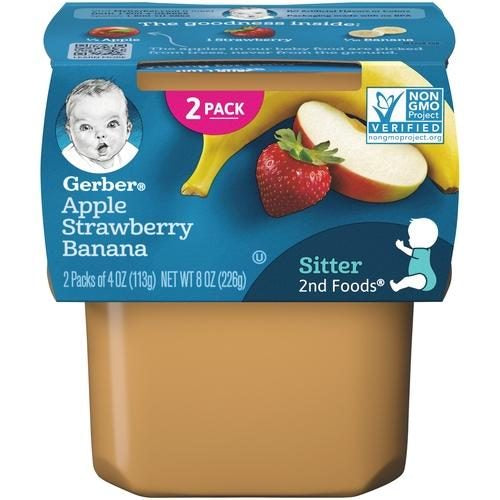 BABY 2ND FOODS APPLE STRAWBERRY BANANA FRUIT 4OZ
