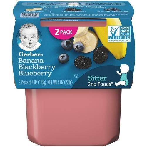 NATURAL FOR BABY WONDER FOODS BANANA BLACKBERRY BLUEBERRY 4OZ